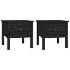 vidaXL Sidebord 2 stk svart 50x50x49 cm heltre furu