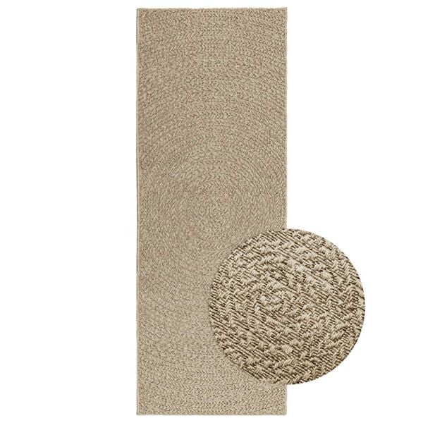 vidaXL Teppe ZIZUR beige 80x200 cm jute-utseende innend&oslash;rs og utend&oslash;rs