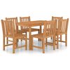 vidaXL 7-delers hagespisesett 120x70 cm heltre teak