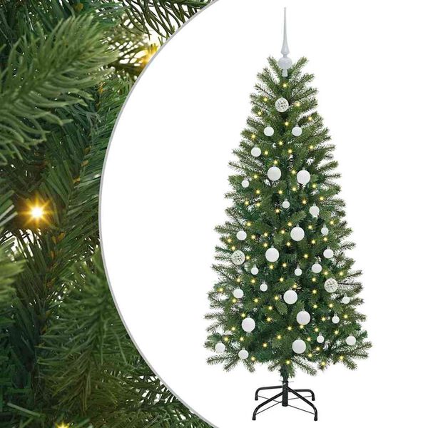 vidaXL Kunstig juletre med 150 LED med stativ gr&oslash;nn 150 cm PE og PVC