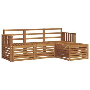 vidaXL Utend&oslash;rs sofa-sett 4 stk. Naturlig