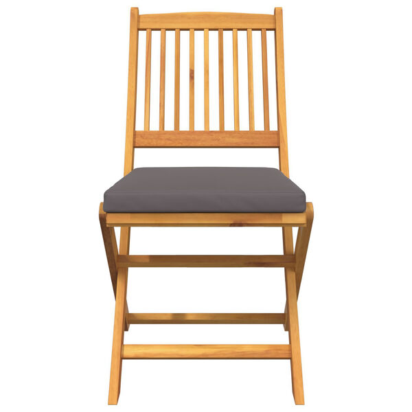 vidaXL Sammenleggbart stol med pute 2 pcs Grå 49 x 57.5 x 92cm