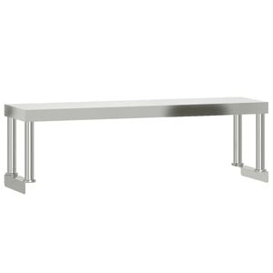 vidaXL Overhylle til matlagingsbord 110x30x35 cm rustfritt st&aring;l