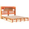 vidaXL Seng med bokhylle uten madrass voksbrun 140x190 cm heltre furu
