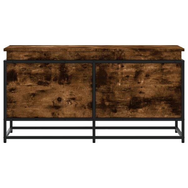 vidaXL Oppbevaringsboks med lokk r&oslash;kt eik 100x40x51,5cm konstruert tre