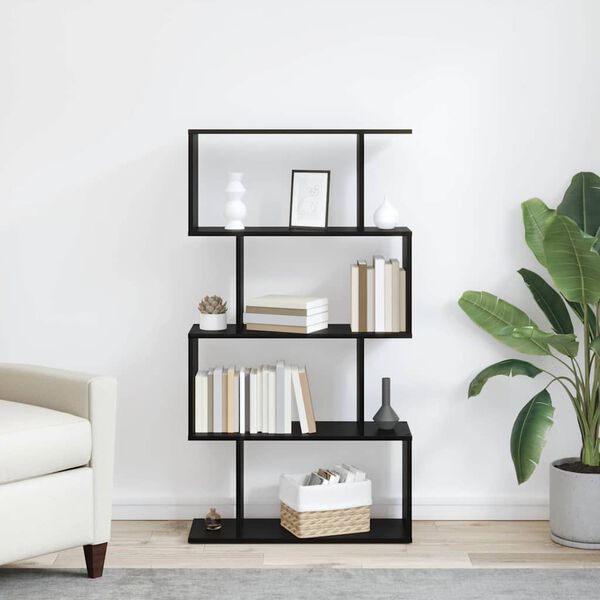 vidaXL Bokskap Svart Eik 70 x 24 x 129 cm Konstruert tre