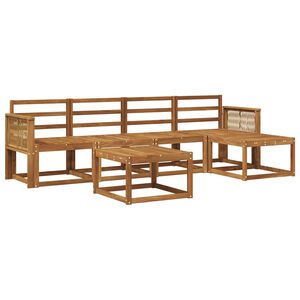 vidaXL Utend&oslash;rs sofa-sett 6 pcs Naturlig Solid akasietre