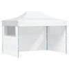 vidaXL Sammenleggbart festtelt 3 sidevegger 280x410x315 cm st&aring;l hvit