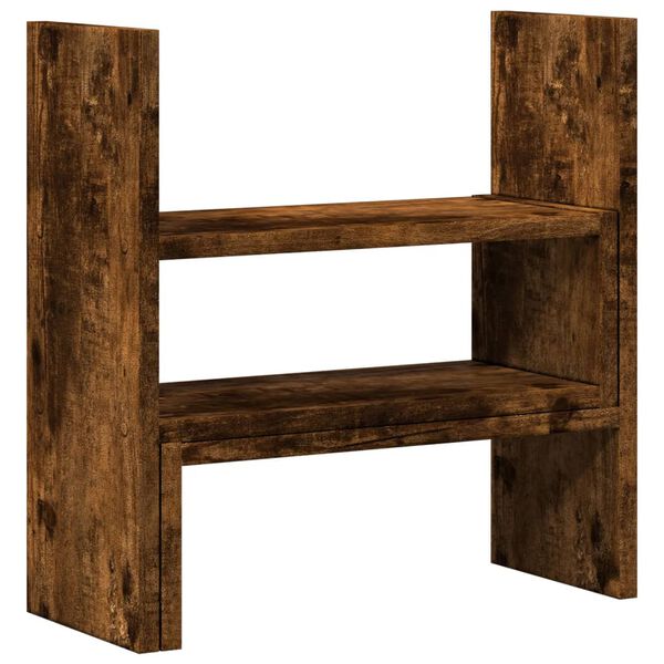 vidaXL Justerbar skrivebordshylle røkt eik 40x17x41 cm konstruert tre