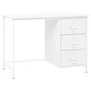 vidaXL Industrielt skrivebord med skuffer hvit 105x52x75 cm st&aring;l