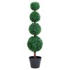 vidaXL Kunstig buksbomplante med potte ballformet 90 cm gr&oslash;nn