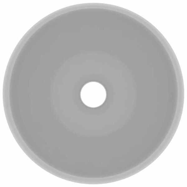 vidaXL Luksuri&oslash;s servant rund matt lysegr&aring; 40x15 cm keramisk