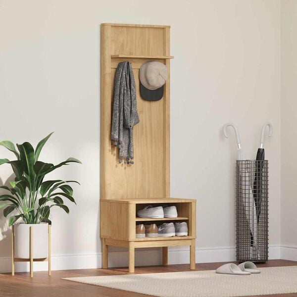 vidaXL Gangskap FLORO Vokset Brun 50 x 40 x 158 cm Massiv furu