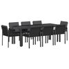 vidaXL Hage Spisegruppe 9 stk. Svart 200 x 80 x 73 cm polyrotting