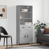 vidaXL Highboard betonggr&aring; 69,5x34x180 cm konstruert tre