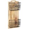 vidaXL Vegghengt magasinstativ 33x10x67 cm heltre mango