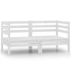vidaXL 2-seters hagesofa hvit heltre furu