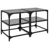 vidaXL Salongbord med svart glassplate 2 stk 40x40x45 cm st&aring;l