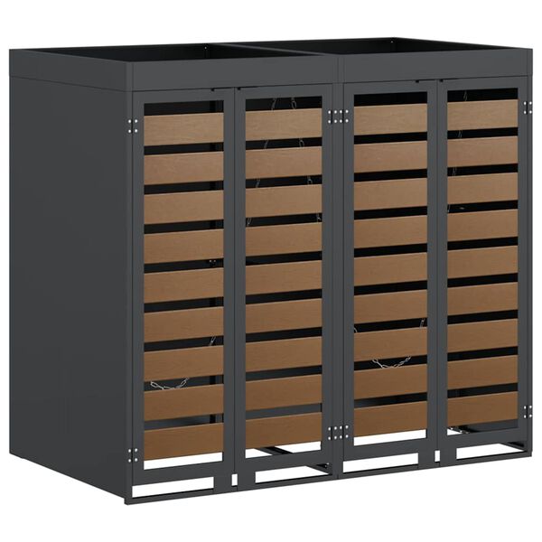 vidaXL Oppbevaring for 3 s&oslash;ppelb&oslash;tter Antrasitt 340 x 77.5 x 115.5 cm