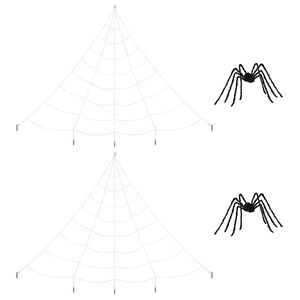 vidaXL Halloween edderkoppdekorasjon med nett 2 pcs Svart og hvit