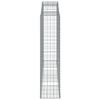 vidaXL Gabionkurver buede 3 stk 300x50x200/220 cm galvanisert jern