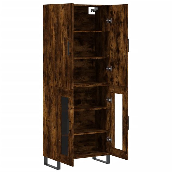 vidaXL Highboard r&oslash;kt eik 69,5x34x180 cm konstruert tre