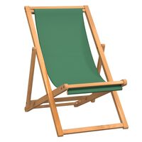 vidaXL Sammenleggbar strandstol heltre teak grønn