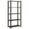 vidaXL Oppbevaringshylle 5 etasjer svart 80x38x170 cm heltre furu