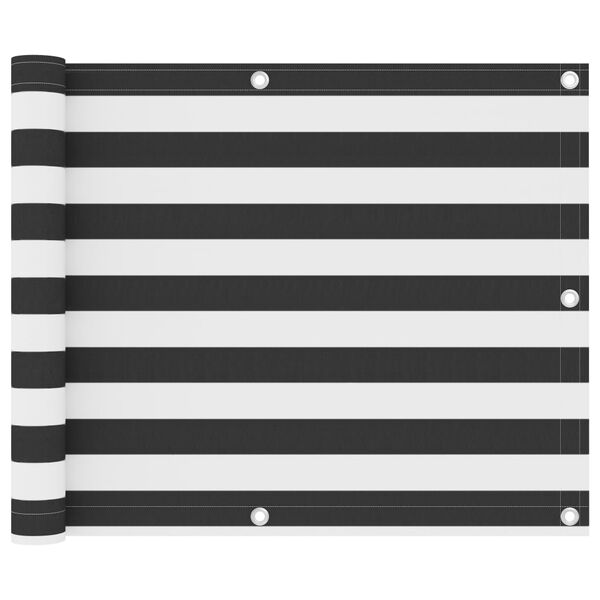 vidaXL Balkongskjerm antrasitt og hvit 75x500 cm oxfordstoff