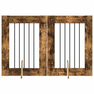 vidaXL Hundegate med stender 2 pcs R&oslash;kt Eik 60 x 80 cm Konstruert tre