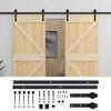 vidaXL Skyved&oslash;r 2 stk. 80 x 210 cm Heltre furu Naturlig og svart