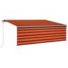 vidaXL Automatisk uttrekkbar markise rullegardin 4,5x3m oransje brun