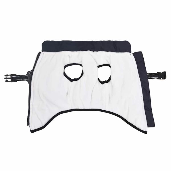 vidaXL Hundefrakk med sele vanntett reflekterende marinebl&aring; L40