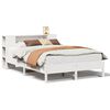 vidaXL Seng med bokhylle uten madrass hvit 140x200 cm heltre furu