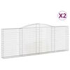 vidaXL Gabionkurver buede 2 stk 400x30x140/160 cm galvanisert jern