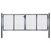 vidaXL Hageport av netting galvanisert st&aring;l 300x75 cm gr&aring;