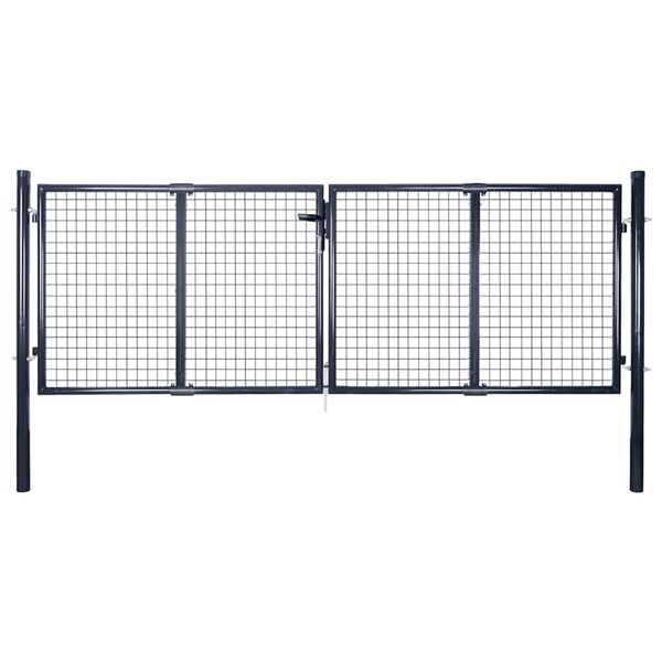vidaXL Hageport av netting galvanisert st&aring;l 300x75 cm gr&aring;