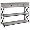 vidaXL Konsollbord gr&aring; sonoma 100x28x75 cm konstruert tre