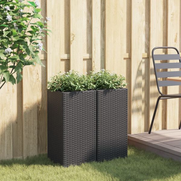 vidaXL Plantekasser 2 stk svart 30x30x60 cm polyrotting
