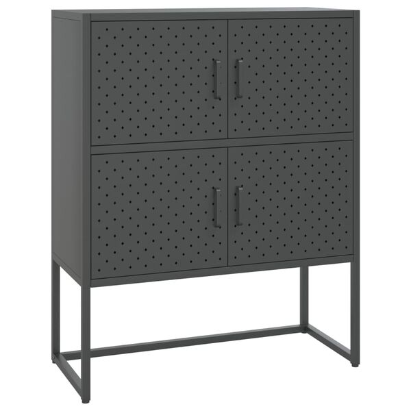 vidaXL Highboard antrasitt 80x35x100 cm st&aring;l