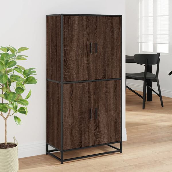 vidaXL Highboard brun eik 68x35x139 cm konstruert tre