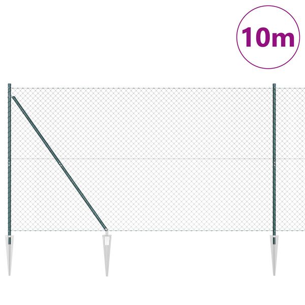 vidaXL Gjerdep&aring;le gr&oslash;nn 10 x 1,6 m (40 x 40 mm mesh) St&aring;l og PVC