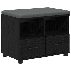 vidaXL Gangbenk Svart Eik 60 x 38 x 46 cm Konstruert treverk og stoff