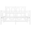 vidaXL Sengeramme i metall med hode- og fotgavl hvit 120x200 cm