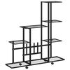 vidaXL Blomsterstativ med hjul 94,5x25x92,5 cm svart metall