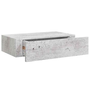 vidaXL Veggmontert skuffehylle betonggr&aring; 40x23,5x10 cm MDF
