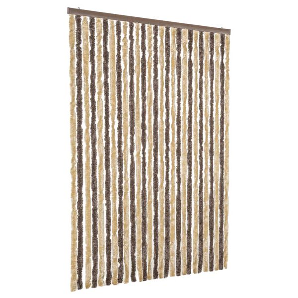 vidaXL Fluegardin m&oslash;rkebrun og beige 118x220 cm chenille