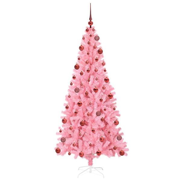vidaXL Juletre med 300 LED med stativ Rosa 180 cm PVC