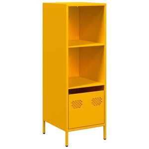 vidaXL Highboard sennepsgul 35x39x103,5 cm st&aring;l