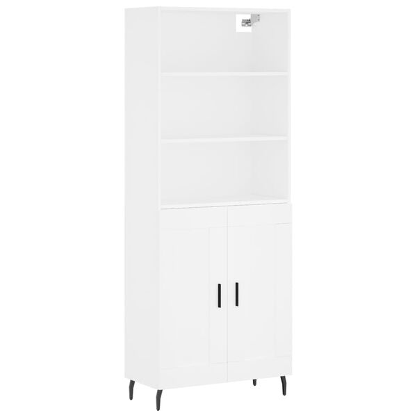 vidaXL Highboard hvit 69,5x34x180 cm konstruert tre